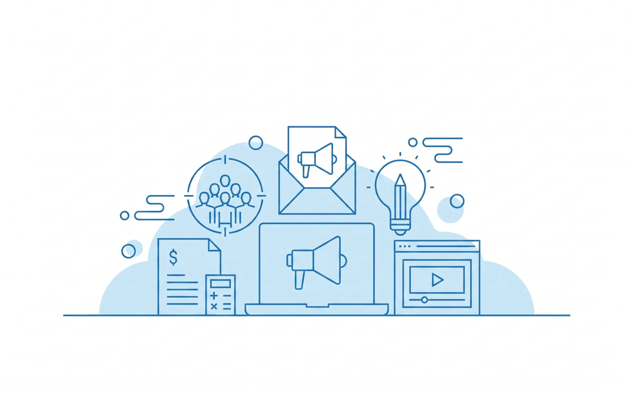 Marketing, Analysis, customer strategy illustration
